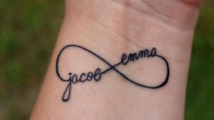 Infinity On The Wrist Name Tattoo